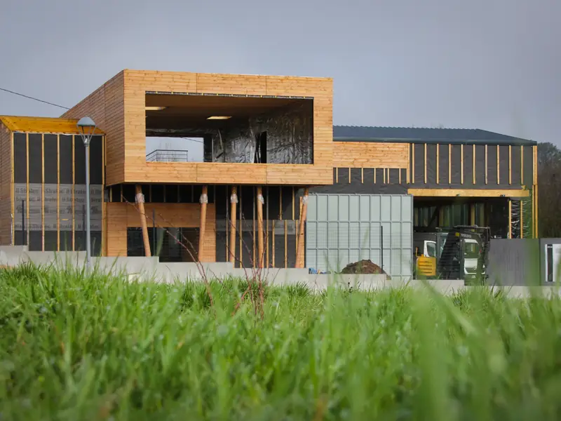 Maison ossature bois — chantier Mattimmo DUSOGAT Construction